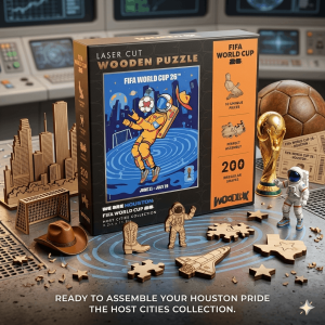 Official Licensed Product Laser Cut Wooden Puzzle FIFA World Cup 26 - 200 Pieces - Assemble Houston Pride Collection