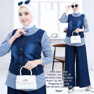 QUEENA SETELAN BAJU WANITA KEMEJA ATASAN VERO CELANA KULOT STANDAR TERBARU