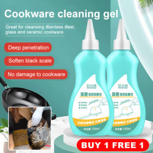 JS Pot Black Stain Remover Gel/Cleaning Gel For Stainless Steel Cookware/Safe Non-Abrasive Formula/Kitchen Cleaner For Household Use/Removes Burnt Residue