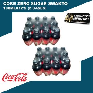 (2 CASES) Coca-Cola ZERO Swakto NO Sugar Softdrinks Beverages Soda Cola 190 ml x 24 bottles