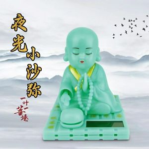 小和尚太阳能摇头车载摆件小沙弥汽车中控台个性创意装饰车内用品Perhiasan kereta kepala solar sami kecil konsol pusat kereta baru kecil personaliti dan hiasan kreatif produk dalaman kereta