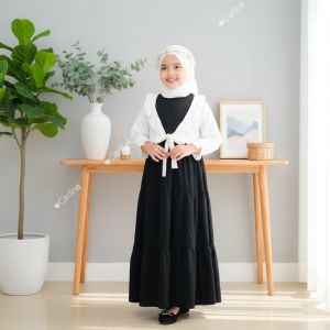 Gamis Anak Perempuan Rompi Putih Serayu Dress Maxy Cantik Carlina Fashion