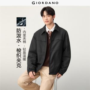 Giordano Beau Monde Men Multi-pocket turndown collar cargo padded jacket Free Shipping 13076724