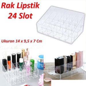 Rak Kosmetik 24 SLOT Multifungsi Lipstik Kutek Akrilik Tempat Kuas Makeup Acrylic Aksesoris Kecantikan Grooming Wanita Barang Unik Murah lucu (BAYAR DITEMPAT/COD)