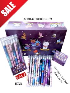 ISI 12 PCS Pulpen Pensil Hapus Erasable Hapus Motif Zodiak Lucu YPP01