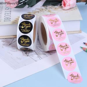 WP💓💛💖 500pcs Thank you sticker wedding decor seal hot stamping pink black round label