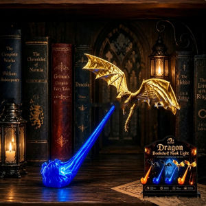 clu 3D Printed Fire-Breathing Dragon Bookshelf Corner Decor Fantasy Home Office Shelf Edge Ornament ulc