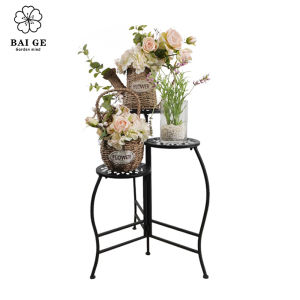 【Fast shipping 】BAIGE 3Tiers Disc flower rack Cart Plant Stand Flower Pot Plant Holder Display Rack Parisian Style Organizer Rack Perfect for Home Garden Patio