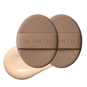 THE TOOL LAB Bông phấn lâu trôi (Loại phát sáng hình bầu dục) - Bông phấn trang điểm Olive Young Hàn Quốc dùng cho kem nền dạng lỏng phấn má tạo khối 100% Rubycell nguyên chất giúp dưỡng ẩm và tạo lớp nền hoàn hảo - 2.6 inch