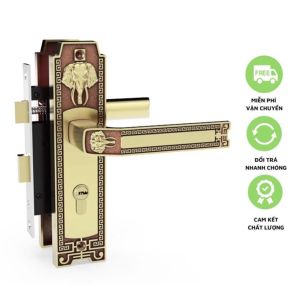 KHÓA TAY GẠT BẰNG ĐỒNG HUY HOÀNG HC5828 LẮP CỬA THÔNG PHÒNG CHÍNH HÃNG BẢO HÀNH 3 NĂM