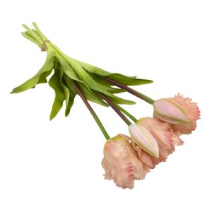 UMBRAULI 5pcs 5 Heads Artificial Parrot Tulip Flowers Real Touch Luxury Simulation Tulip Bouquet Photography Props Realistic Fake Flowers Home Living Room Decor