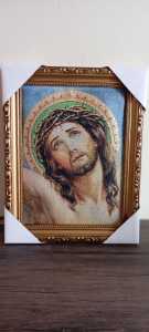 Gambar Rohani Wajah Yesus Mahkota Duri Katolik Kristen Pajangan Dinding WCF 04