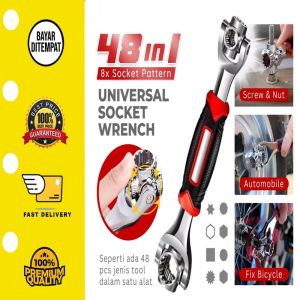 Kunci Tiger Wrench Kunci Ring Pas Shock Set Universal Socket Profesional Mobil Motor Serbaguna Pas 48 in 1