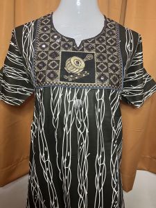 🔥New Arrival🔥Ready Stock🔥Cotton Nighty/Cotton Nighties/Indian cotton nighties/Nightwear/  💯Premium cotton/ Embroidery Neck design/Adjustable for XL to 3XL size