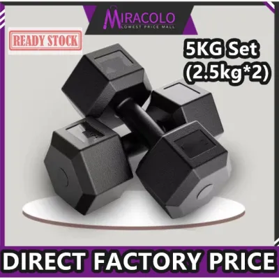 hammock ☬MIRA 5KGx2 10kg Set Hexagon Premium Dumbbell Dumbells Sport Gym Fitness Exercise Weight Training Equipment 哑铃 健身✮