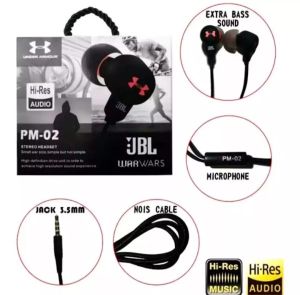 Handsfree Earphone Headset PM 02 High Bass Quality Under Armour