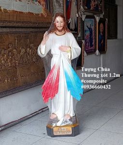 Tượng Chúa Thương Xót Composite 1m Phong Cách Truyền Thống Quà Tặng Công Giáo