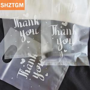 [COD] SHZTGM 100pcs MINI thank you ถุงของขวัญพลาสติก Wedding Candy bags Shopping Carrier bags