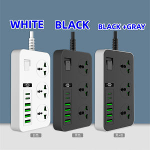 BLACK WHITE 3 WAY 4USB TYPE C Singapore High power Smart socket UK 3 PIN PLUG 2 Meter CABLE Universal Worldwide 250V Multiplug Socket with Cable with USB Household Switch Extension Power Socket Cord Power Strips FAST Charging Safety Wall Power Board 排插接线板