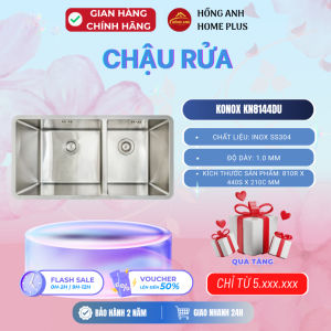 Chậu rửa bát inox Konox KN8144DU lắp âm Undermount một hố sâu chống ồn cho tủ bếp hiện đại