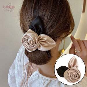 เกาหลีซาตินกุหลาบ B Arrettes อารมณ์หรูหราฝรั่งเศสคลิปผมผมหางม้าทรงผมอุปกรณ์หรูหรากิ๊บอุปกรณ์ผม