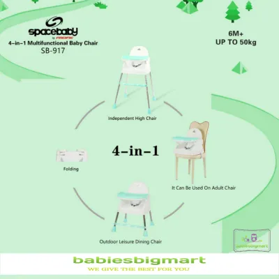 SpaceBaby SB 917 Baby Booster & High Chair Kursi Makan Bayi Sapce Baby