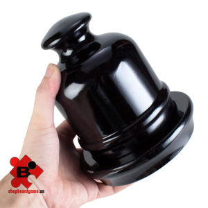 Bộ lon lắc xí ngầu bằng nhựa đen giả gỗ tặng kèm 5 viên xí ngầu