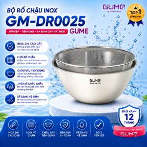Bộ Rổ Chậu Inox Gume GM-DR0025 – Bộ Rổ Chậu Rửa Rau Vo Gạo Đựng Thực Phẩm Đa Năng