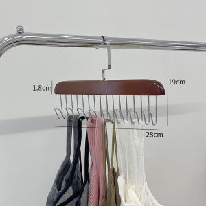 Móc Gỗ Treo Đồ Lót Móc Phơi Đồ 8 Nhánh Treo Thắt Lưng Áo 2 Dây Đa Năng