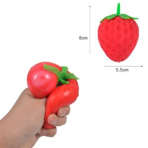 Squishy Toy Strawberry Stress Ball Sensory Fidget Squeezer Squishy Toys For Kids Girls