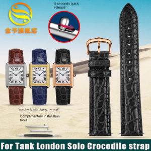 16 18mm 20mm nam và nữ Vòng đeo tay cho Cartier Da thật Dây đeo đồng hồ Chìa khóa xe tăng Phải London Solo da cá sấu Dây đeo đồng hồ2026