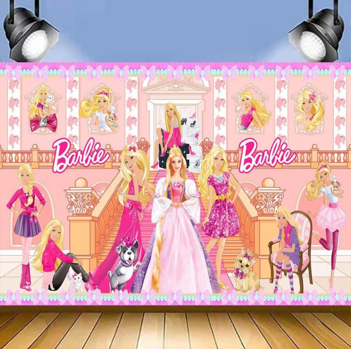 Barbie Princess Photography Background for Baby Shower Happy