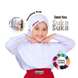 Kerudung Vita Serut Anak Sekolah Free Bordir Nama