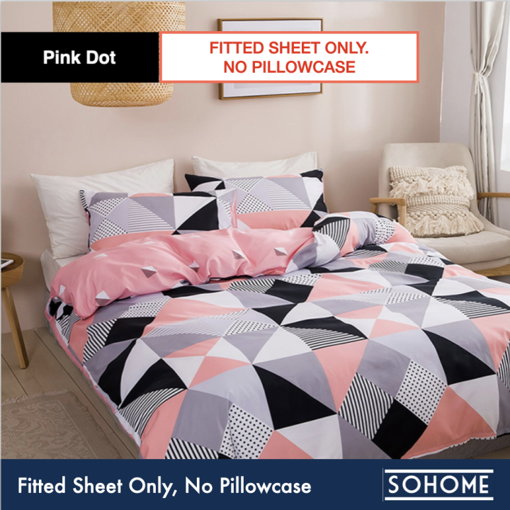 [Fitted Sheet] SOHOME 1pc Garterized Fitted Bedsheet (Bedsheet Only, No Pillowcase) High