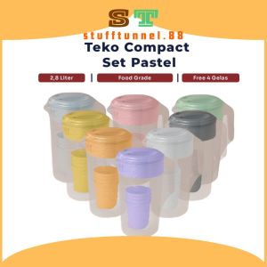 Teko Terdapat Gelas DidalamGelas Compact Set Pastel Bisa Untuk JusTehdll Termurah Dan Premium