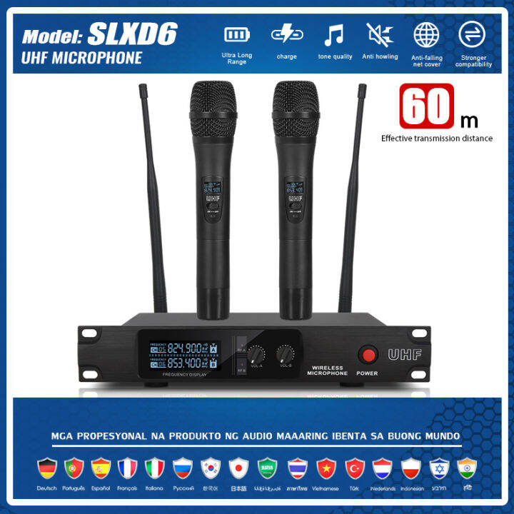 [Authentic] SLXD6 Wireless Na Microphones 2 Antenna True Diversity 60M ...