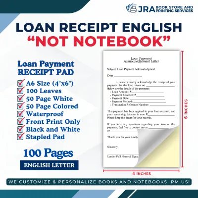 Loan Agreement Tracker Notebook – English & Tagalog for Lending & Payments 160 Pages (80 Sheets) | SNB 3 GBF 15
