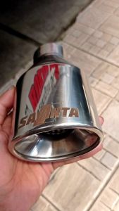 SAVINTA Buntut Variasi Ujung Knalpot Mobil Oval Silent Halus Stainless Steel Inlet 2inc Universal