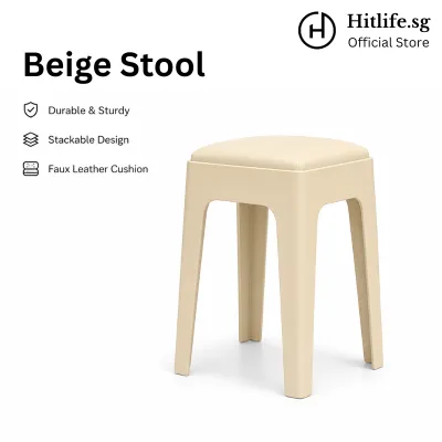 [SG SELLER] Premium Stackable Stool with PU Leather Cushion | Modern Seating Space-Saving Home & Office Stool Chair