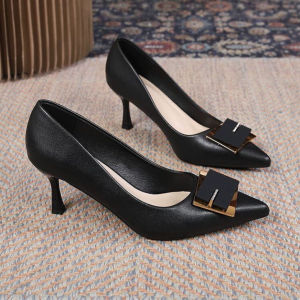 [Free Shipping] Niche High-End WomenS Shoes 2026 Spring And Autumn New Style Stiletto Pointed Toe Work Shoes With Square Buckle Elegant High Heels