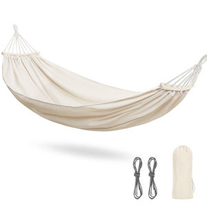 SANLIKE เปลญวนผ้าใบแบบพกพาคู่ขนาดใหญ่2คนใหญ่พิเศษ190X150ซม. เปลญวนผ้าฝ้ายผ้าใบ300กก. สำหรับสนามหลังบ้านระเบียงสวนกลางแจ้ง