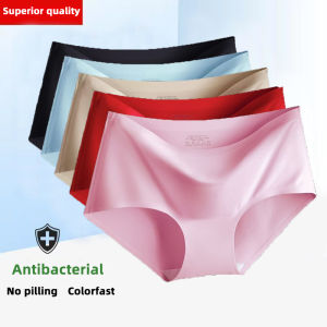 3/12PCS Ice underwear silk seamless ultra-thin girl Mid underwear Breathable waist ladies briefs