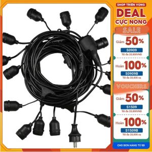 Dây đui 10m 10 đui bóng trang trí ngoài trời dây điện trang trí chống nước bền đẹp - 08520056