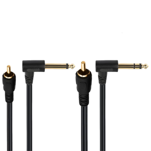 Mono to 1/4Inch Mono Plugs Cord With 90 Degree Angled Design Mono To 6.35mm Stereo Cable 1/4Inch TRS To Mono