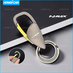 Móc chìa khóa xe ô tô tối giản màu đen với viền màu vàng cho xe máy