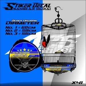 Setiker decal sangkar burung murai kosan sangkar bulat custom bahan high quality