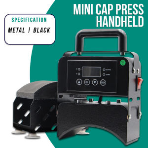 PrintYourStyle Mini Cap Press Machine Black Portable Handheld Heat Press for Net Cap Printing