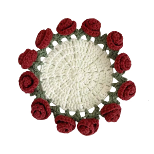 Tự làm Crochet Bộ dụng cụ Bó hoa hồng Crochet Coaster Bộ dụng cụ Coaster Crochet Bộ dụng cụ Khởi động hoa Coaster Crochet Bộ dụng cụ cho crafting