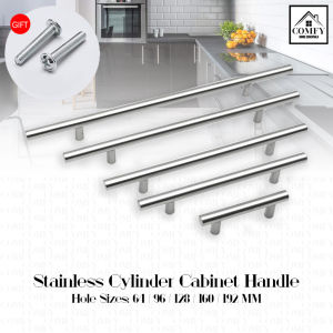 Stainless Steel Cylinder Cylindrical Cabinet Handle Drawer Pull Closet Knob with screw Hollow or Solid