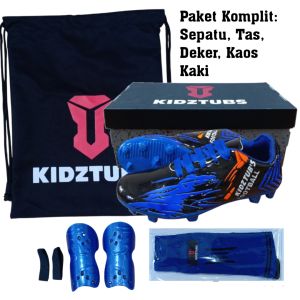 KIDZTUBS Sepatu Bola Anak Paket Komplit Sepatu Bola Tas Skin Deker Kaos Kaki Usia 6-10 Tahun Size 28 29 30 31 32 33 34 35 36 37 KDZ1935010625